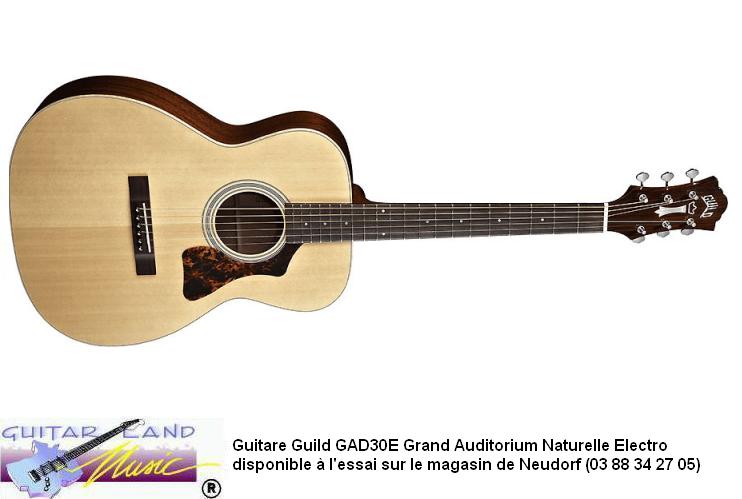 Guitare Guild GAD30E Grand Auditorium Naturel Electro
